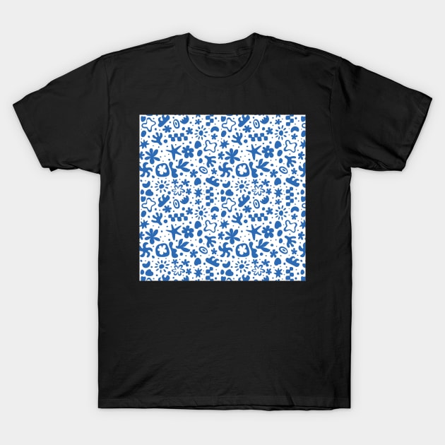 MATISSE ABSTRACT WHITE AND BLUE T-Shirt by blomastudios
